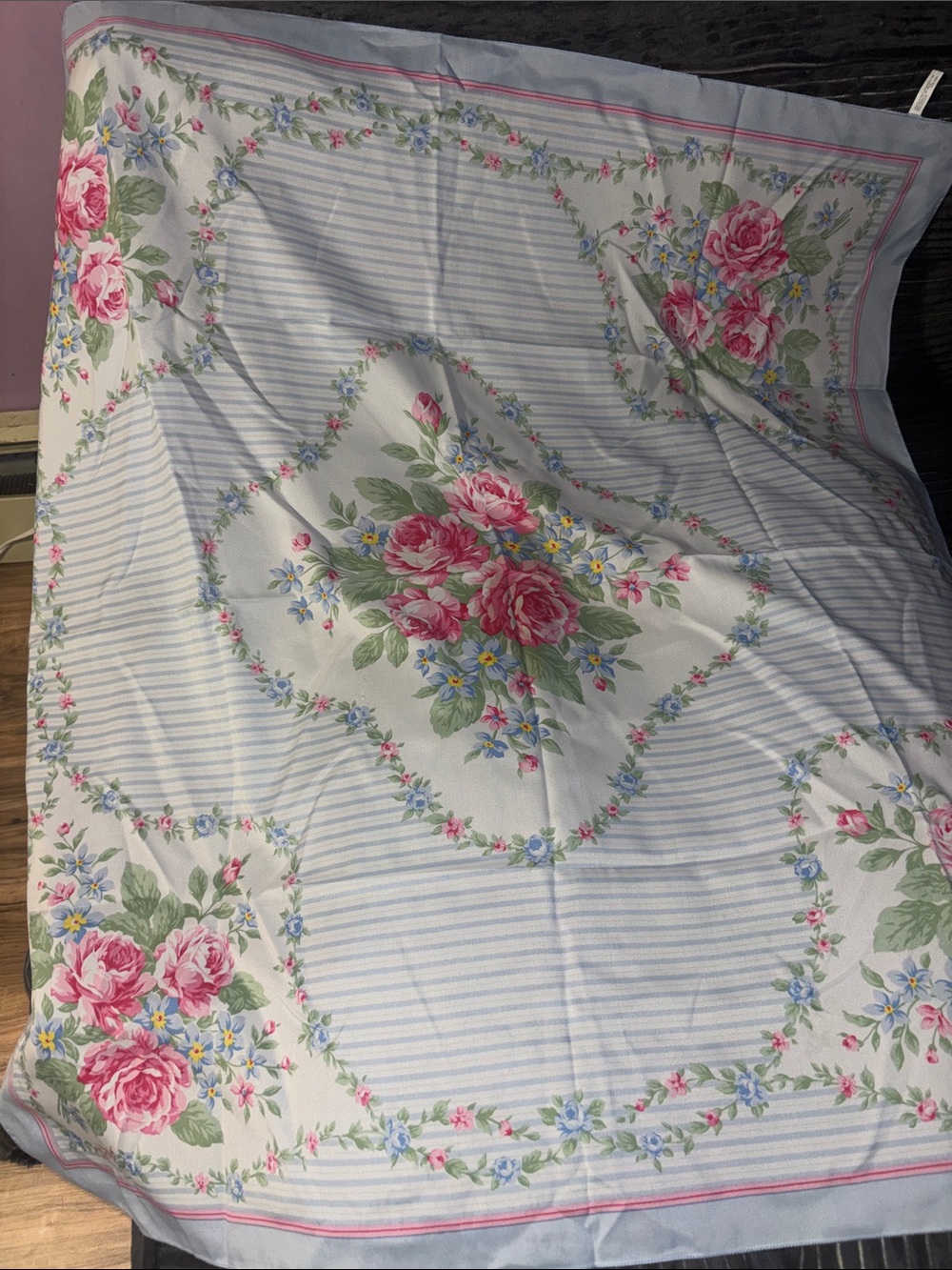 Vintage Avon Floral Rose Print silky scarf